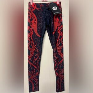 Lunafide Freya Women's High Waisted Leggings Size Small Red NWT Yoga Pants
